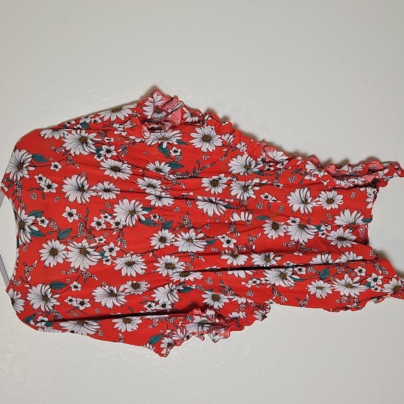 Jessica Simpson Red Floral Kimono Blouse - Picture 4 of 7